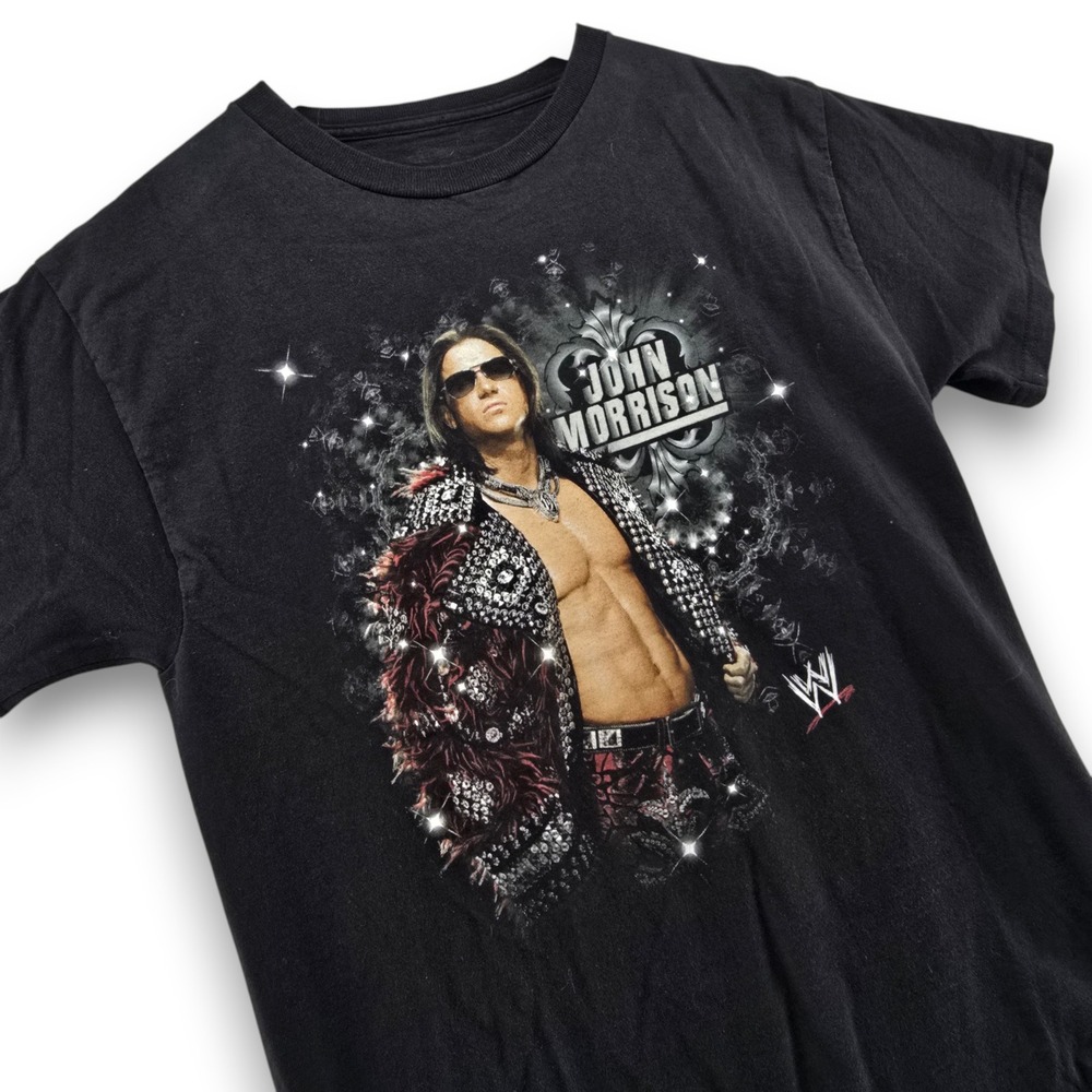 WWE John Morrison T Shirt Mens Small Black Cotton Short Sleeve Graphic Tee